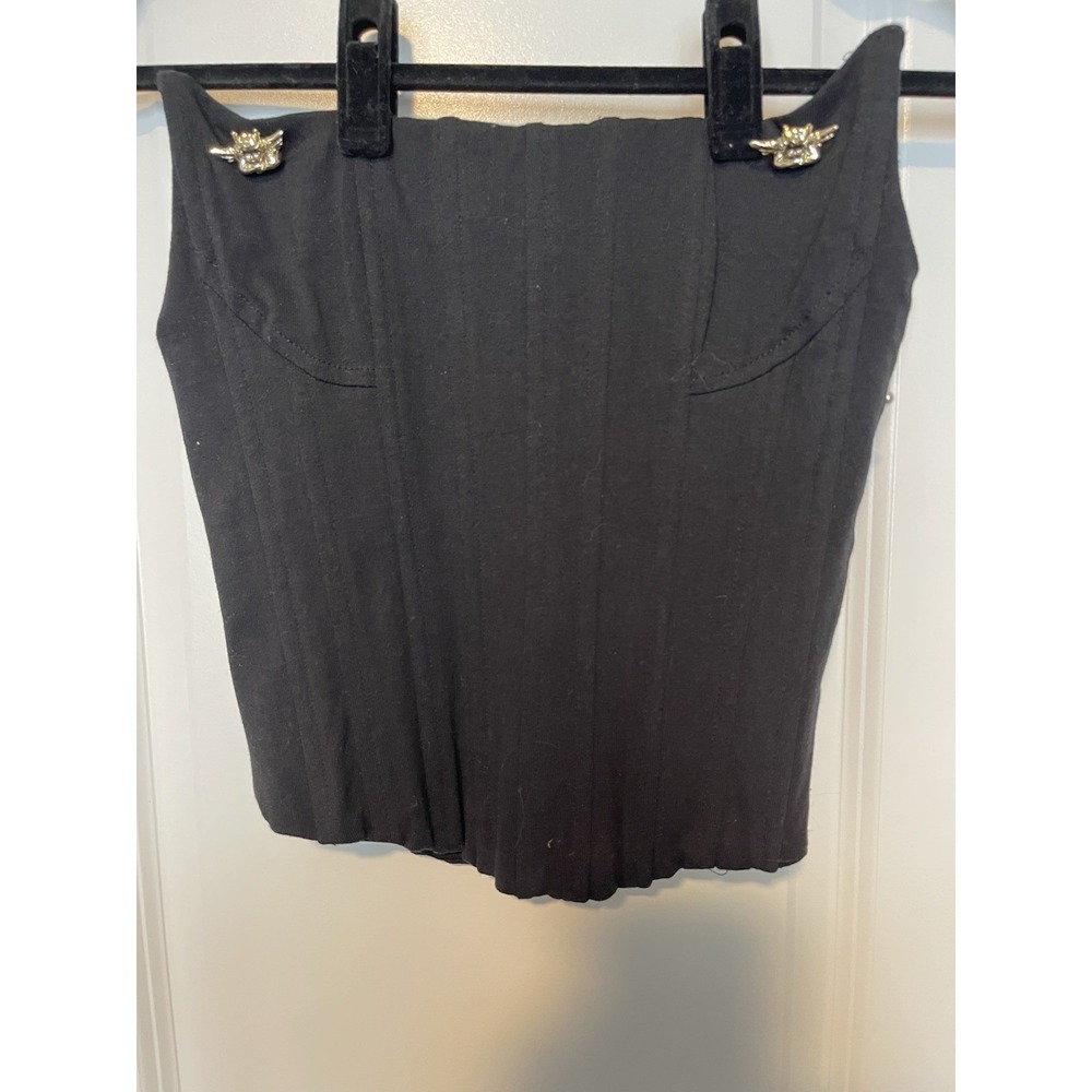 Boys Lie Black Angel Detail Side Zip‎ Corset Womens Size Small Made in USA